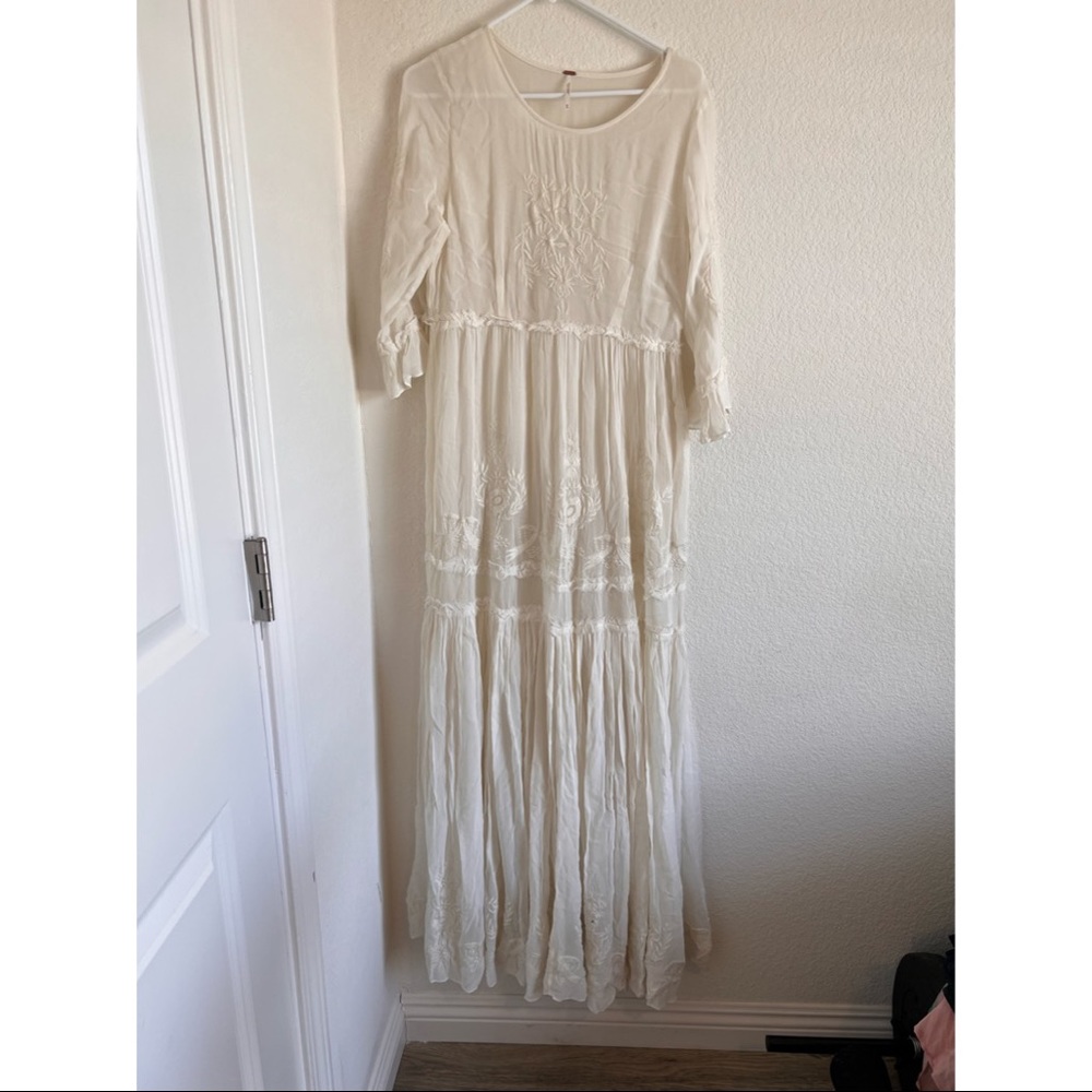 free people dress creams long sleeve